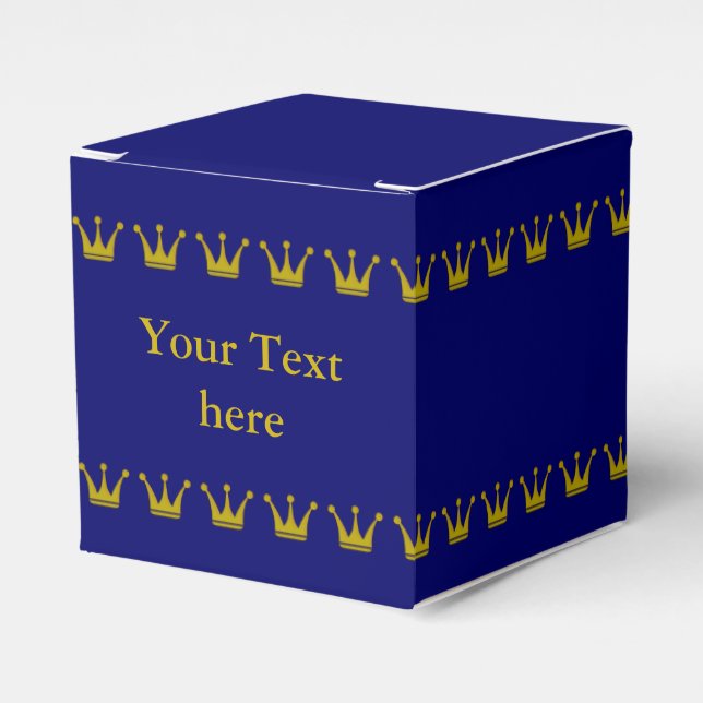 Golden Crowns Border + your ideas Favour Box (Front Side)