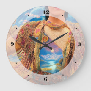 Golden Crowns Large Clock