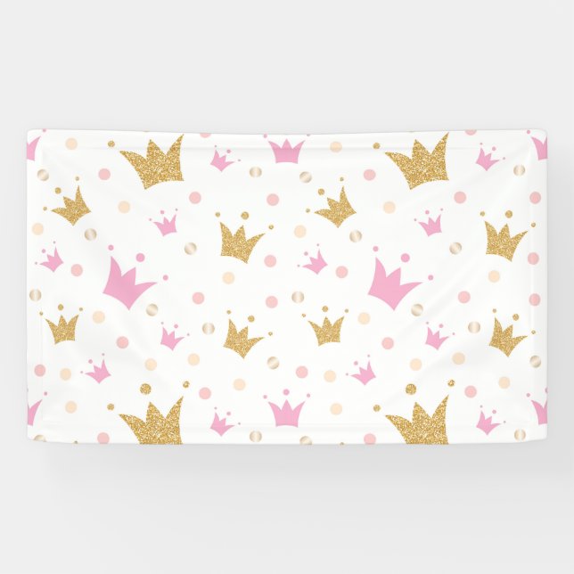 Golden Crowns Pattern Banner (Horizontal)