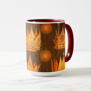Golden Crowns Pattern Mug