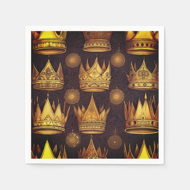 Golden Crowns Pattern  Napkin (Front)