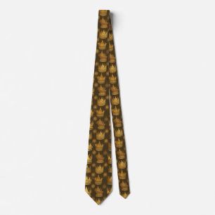 Golden Crowns Pattern  Tie