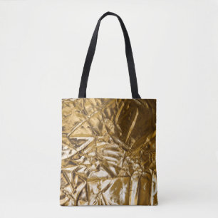 GOLDEN CRUSHED TEXTILE TOTE BAG