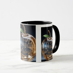 Golden Crystal Apple Mug - Musical Apple Coffee Mu