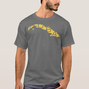 Golden Cuba Image on Black Background with CUBA Sp T-Shirt