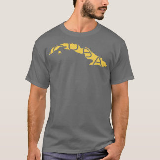 Golden Cuba Image on Black Background with CUBA Sp T-Shirt