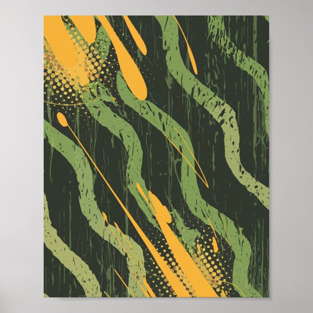 Golden Currents in the Green Depths Poster (Front)