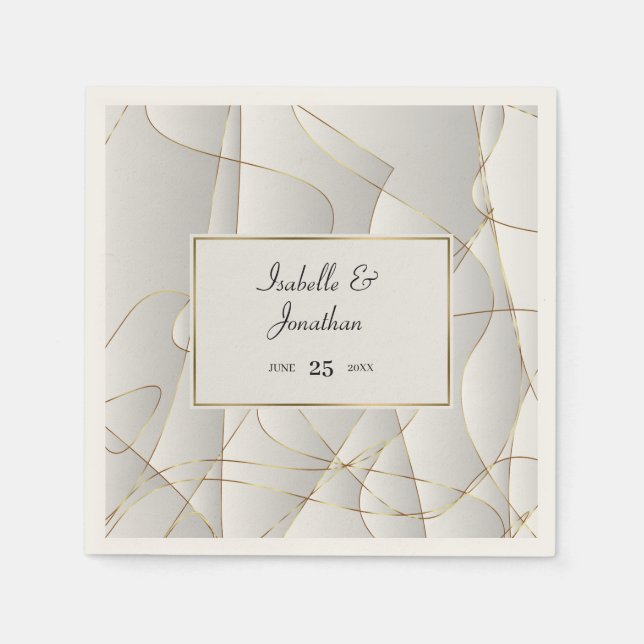 Golden Curve Lines  Napkin (Front)