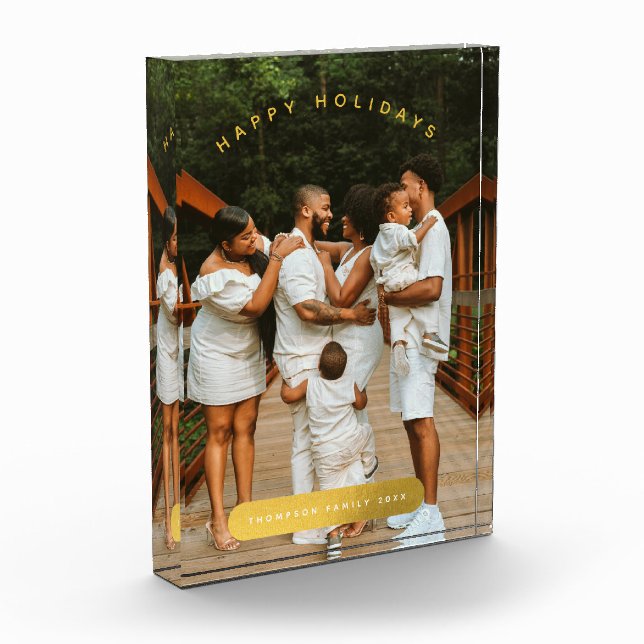 Golden Custom Photo Family Christmas (Left)