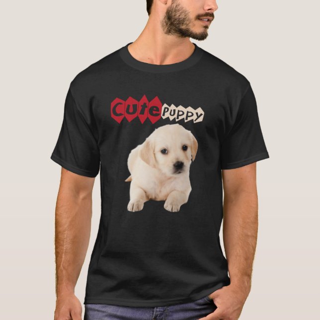 Golden Cute Labrador retriever puppy T-Shirt (Front)