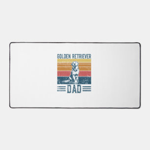 Golden Dad Dog - Vintage Golden Retriever Dad  Desk Mat