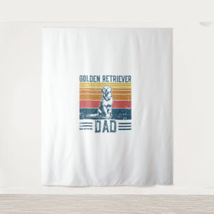 Golden Dad Dog - Vintage Golden Retriever Dad Tapestry