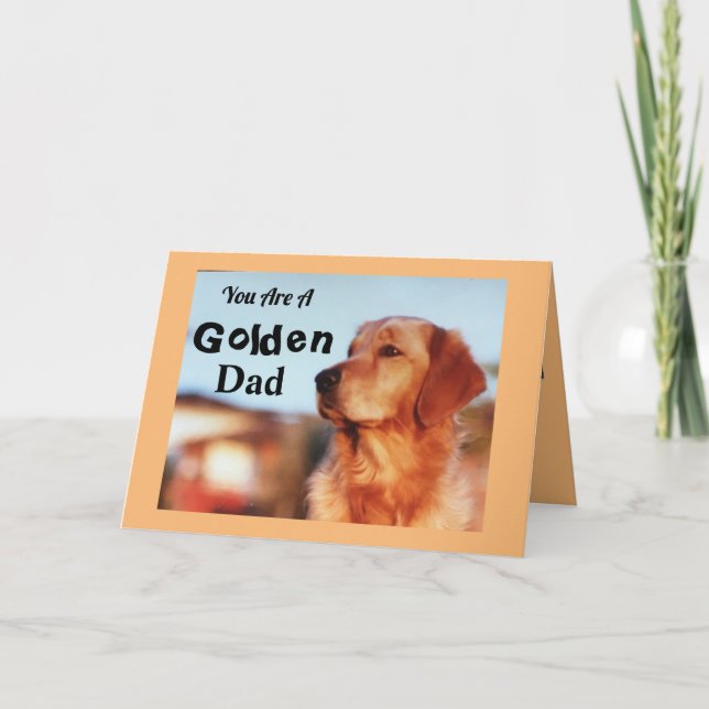 Golden Dad Father Golden Retriever Dog Champion Card (Front)