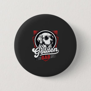 Golden Dad Golden Retriever Sunglasses Design 6 Cm Round Badge