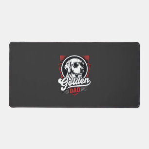 Golden Dad Golden Retriever Sunglasses Design Desk Mat