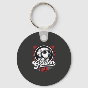 Golden Dad Golden Retriever Sunglasses Design Key Ring