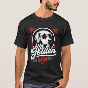 Golden Dad Golden Retriever Sunglasses Design T-Shirt
