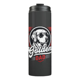 Golden Dad Golden Retriever Sunglasses Design Thermal Tumbler