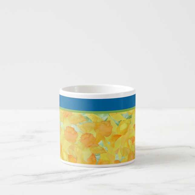 Golden Daffodils Espresso Coffee Mug to Customise (Front)