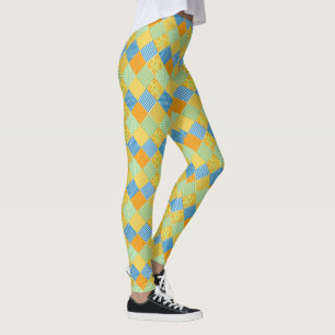 Golden Daffodils Faux Patchwork to Customise Leggings