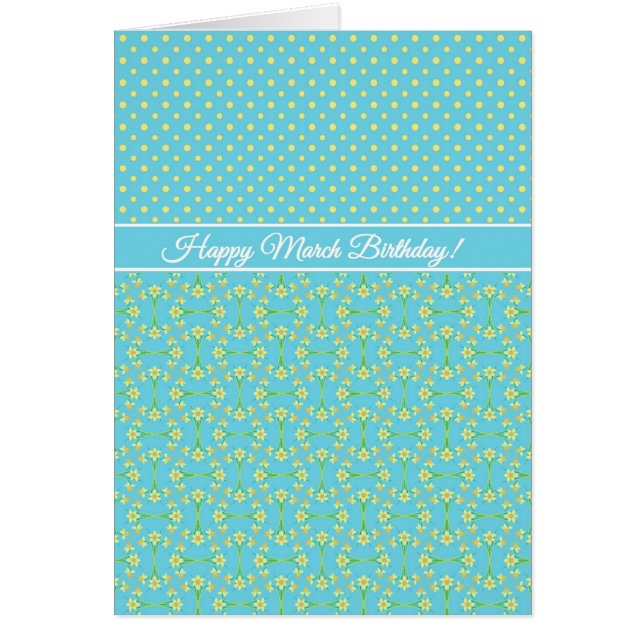 Golden Daffodils, March Birth Month Flower Card (Front)