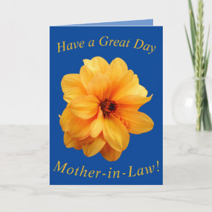 Golden Dahlia Birthday Card for Mother-in-Law
