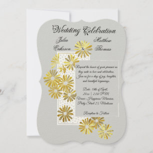 Golden Daisy Dream Elegance Romance Vintage Chic Invitation