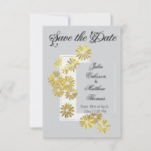 Golden Daisy Dream Elegance Romance Vintage Chic Save The Date