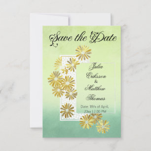 Golden Daisy Dream Elegance Romance Vintage Chic Save The Date