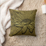 Golden Daisy Floral Art Cushion<br><div class="desc">Lovely golden brown sculptured look daisy design floral art.  Please visit my store at Smilin' Eyes Treasures to see more flower,  animal,  nature,  and digital art design cards and gifts.</div>