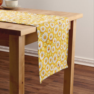 Golden Daisy Garden Short Table Runner