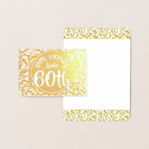 Golden Damask 60th Birthday Personalised HGC Foil Card