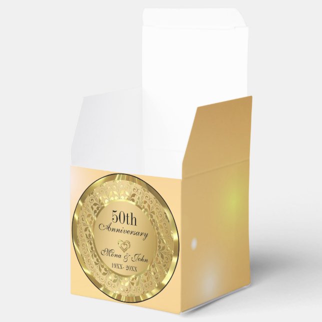 Golden Damask Anniversary Favour Box (Opened)