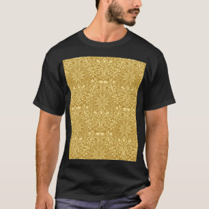 Golden Damask Baroque Floral Pattern T-Shirt