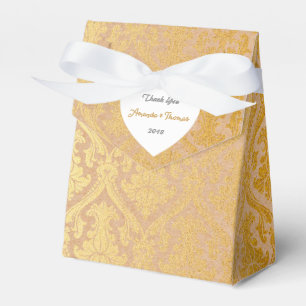 Golden Damask Cardboard Birthday Wedding Favor Favour Box