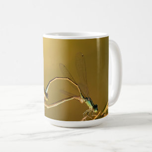 Golden Damselflies Original Macro Photography Coffee Mug