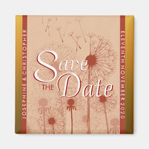 Golden Dandelion Save the Date Magnet