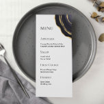 Golden dark grey agate  menu<br><div class="desc">Golden dark grey agate wedding Menu</div>