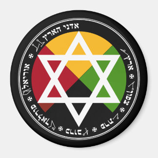 Golden Dawn Earth Pentacle on Black Magnet