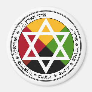 Golden Dawn Earth Pentacle on White Magnet