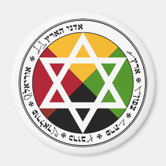 Golden Dawn Earth Pentacle on White Magnet