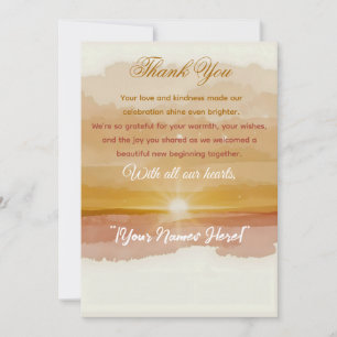 Golden Dawn Thank-You Card – Elegant New Year Grat