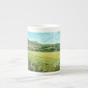 Golden days on the South Downs in the sun Bone China Mug