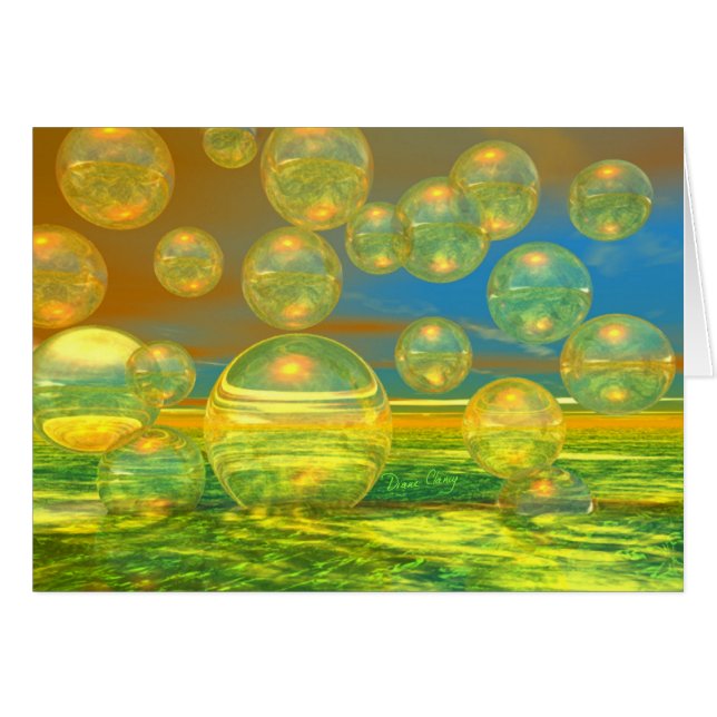 Golden Days - Yellow & Azure Tranquillity Card (Front Horizontal)