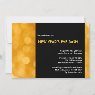 Golden dazzle champagne yellow party celebration invitation