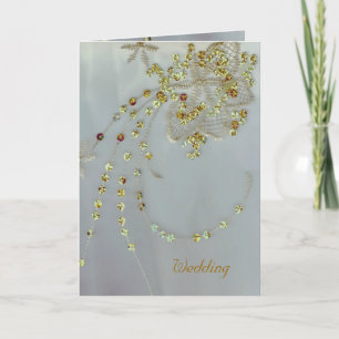 Golden Deco Wedding Card