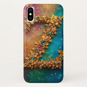 Golden Decorative Letter Z iPhone X Case