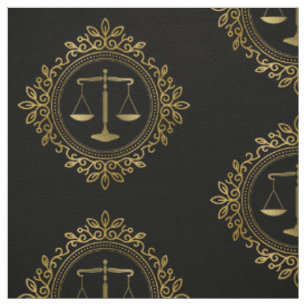 Golden Decorative Scales of Justice Law Gifts Fabric