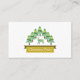 Golden deer forest, Christmas Party Ticket Invite