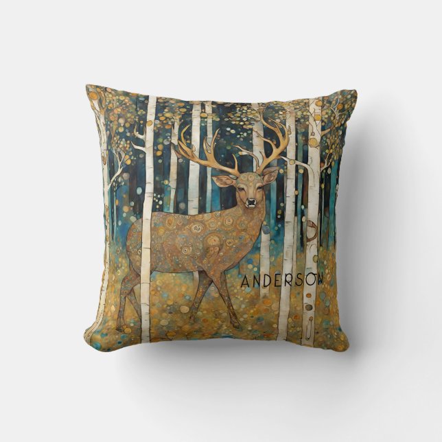 Golden Deer Forest  Cushion (Front)